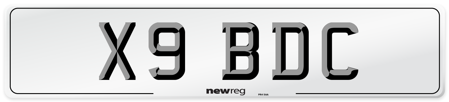 X9 BDC Front Number Plate