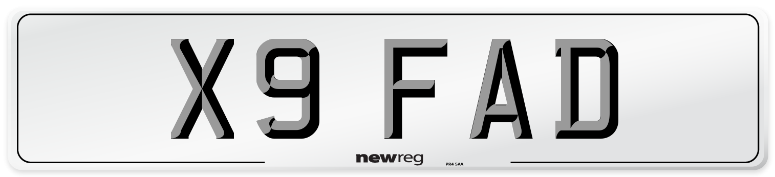 X9 FAD Front Number Plate