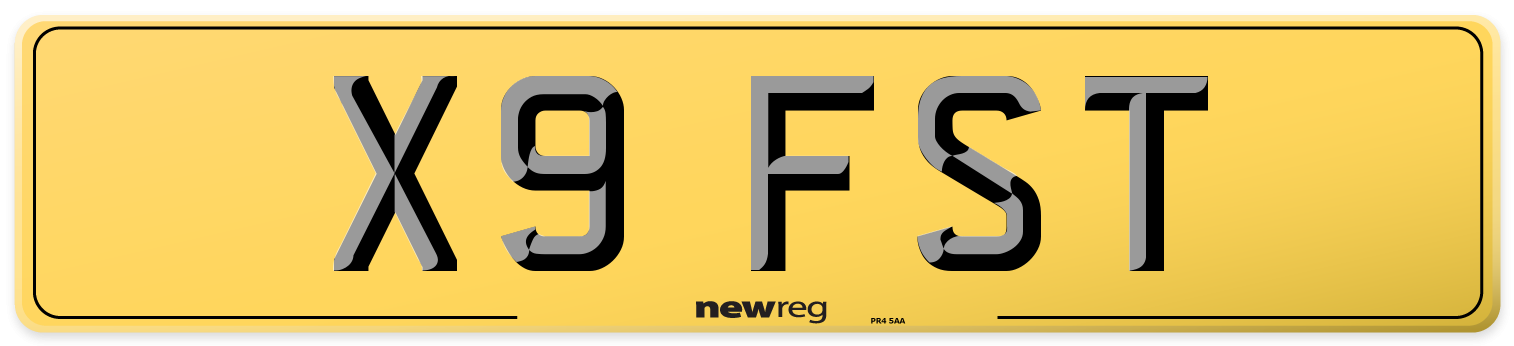 X9 FST Rear Number Plate