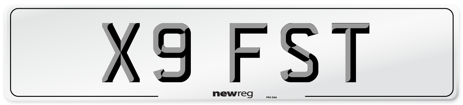 X9 FST Front Number Plate