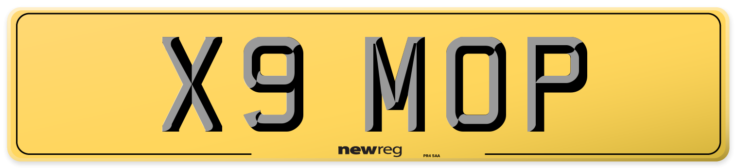 X9 MOP Rear Number Plate