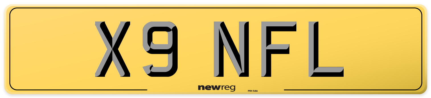 X9 NFL Rear Number Plate