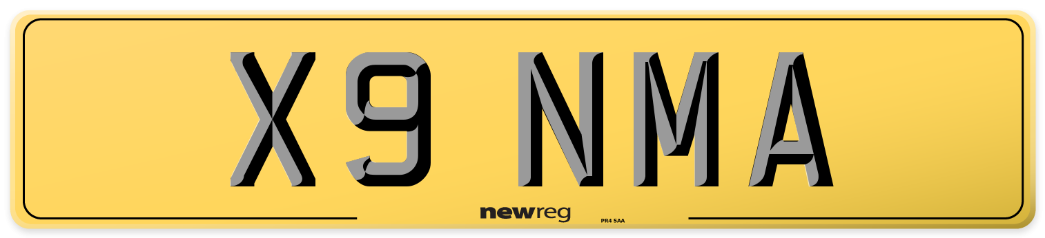 X9 NMA Rear Number Plate