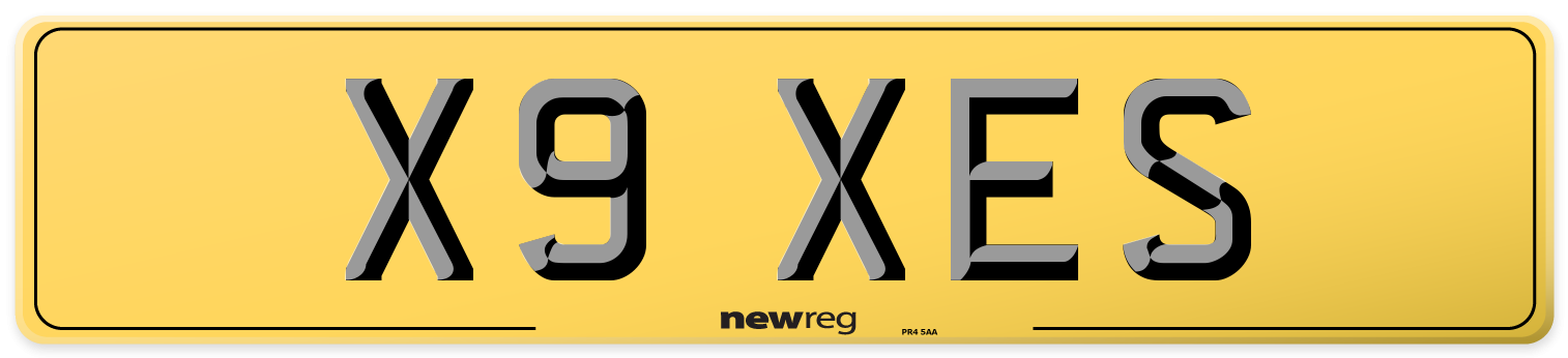 X9 XES Rear Number Plate