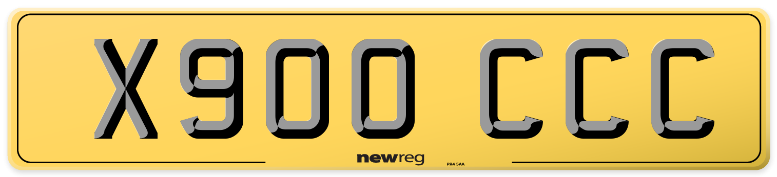 X900 CCC Rear Number Plate