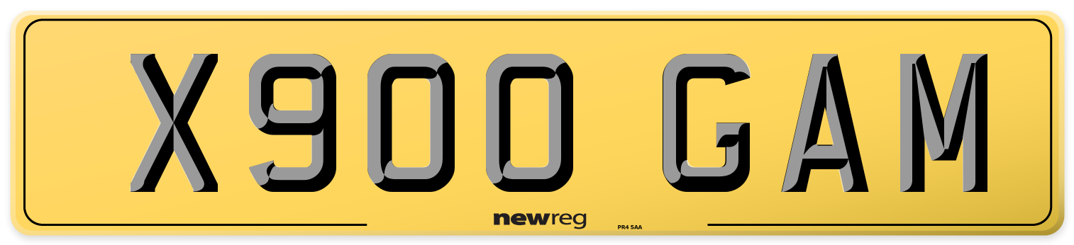 X900 GAM Rear Number Plate