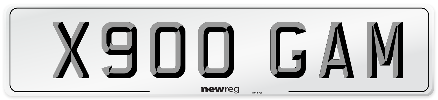 X900 GAM Front Number Plate