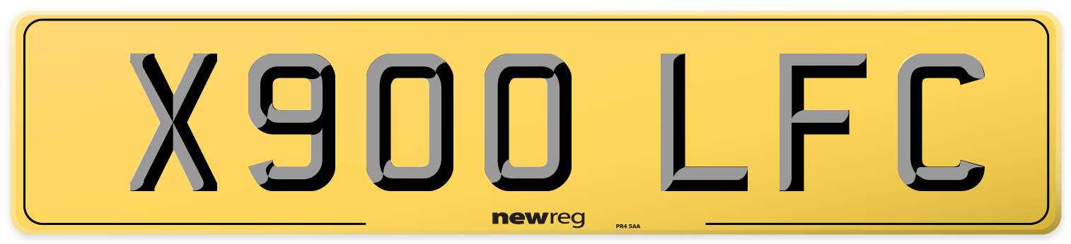 X900 LFC Rear Number Plate