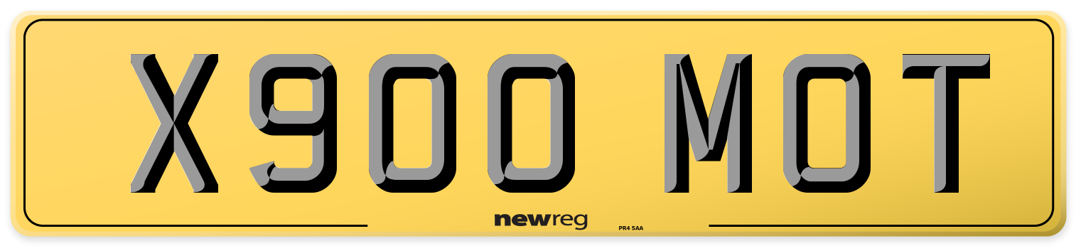 X900 MOT Rear Number Plate