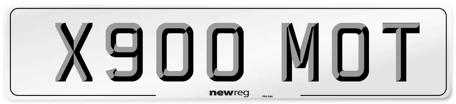 X900 MOT Front Number Plate