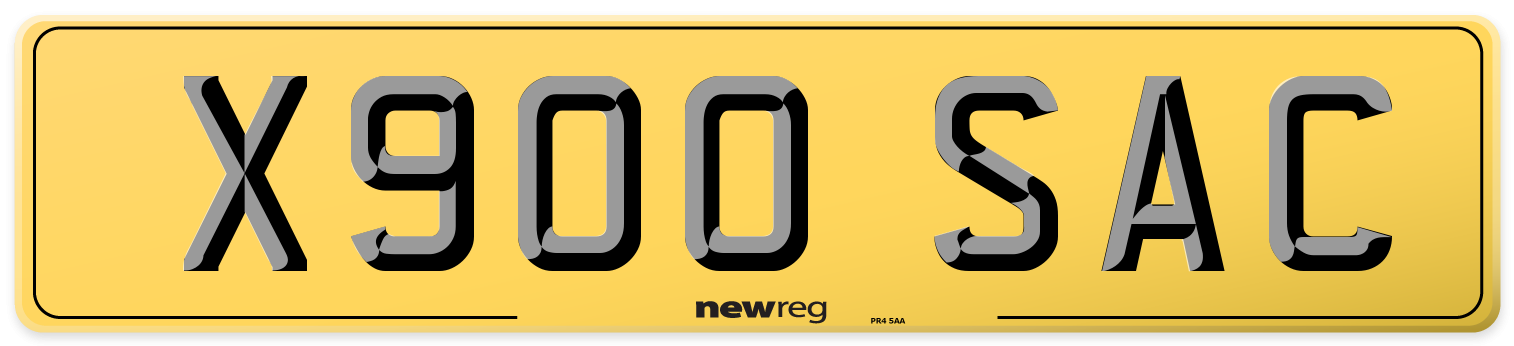 X900 SAC Rear Number Plate