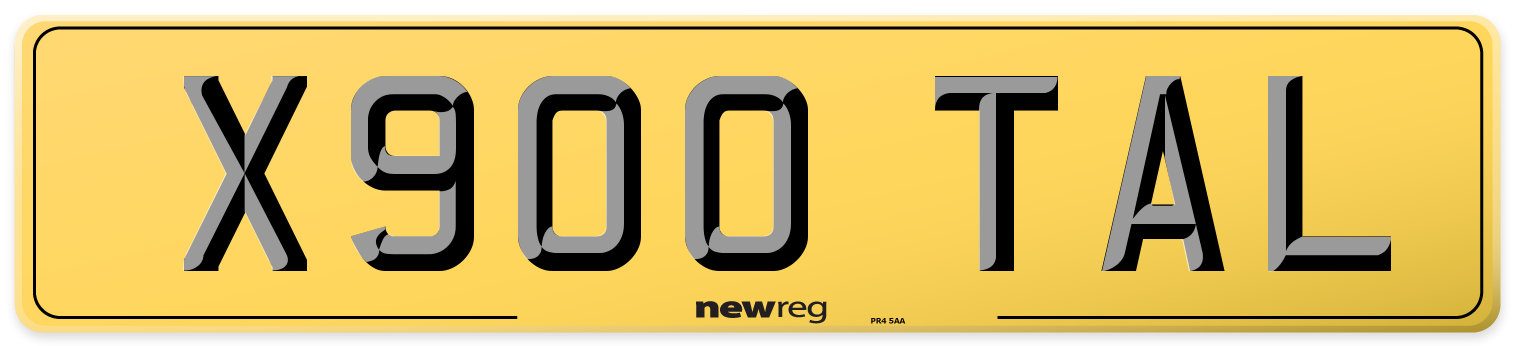X900 TAL Rear Number Plate