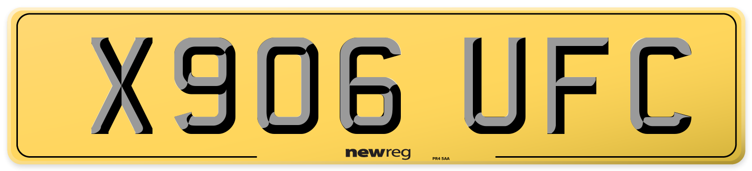 X906 UFC Rear Number Plate