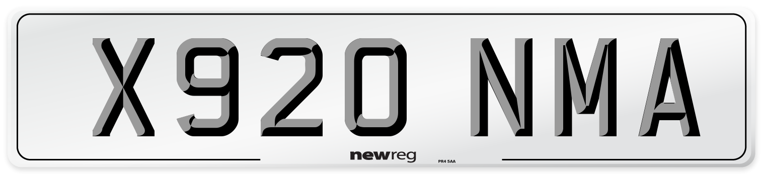 X920 NMA Front Number Plate