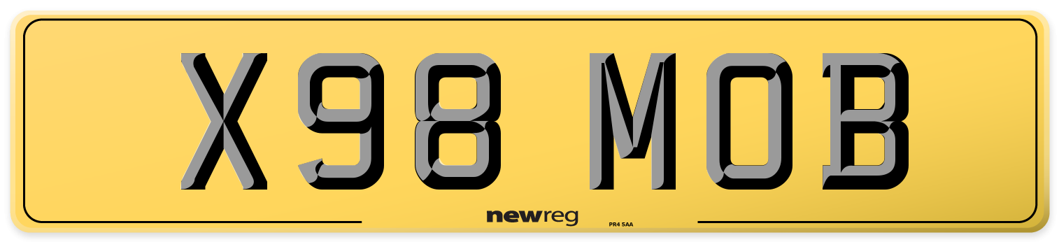 X98 MOB Rear Number Plate
