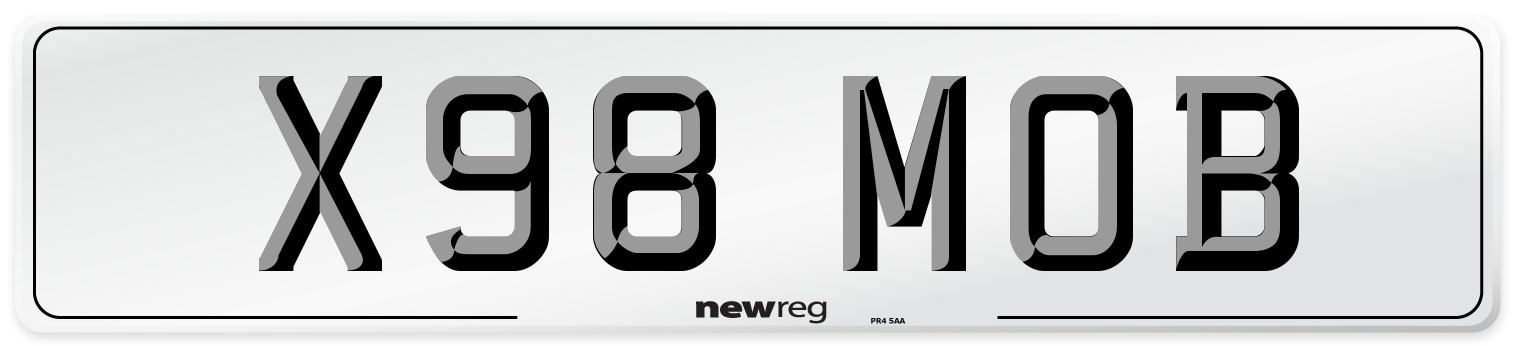 X98 MOB Front Number Plate