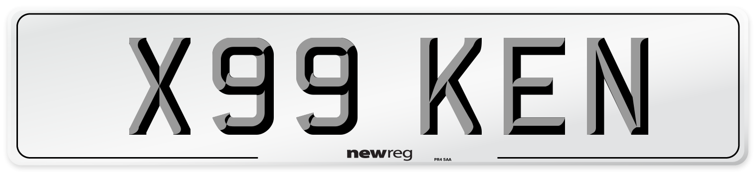 X99 KEN Front Number Plate