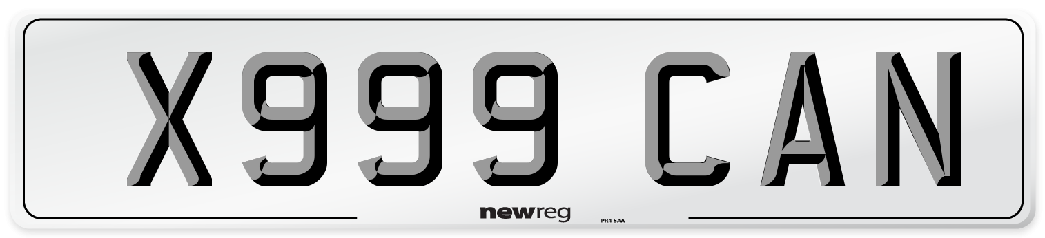 X999 CAN Front Number Plate