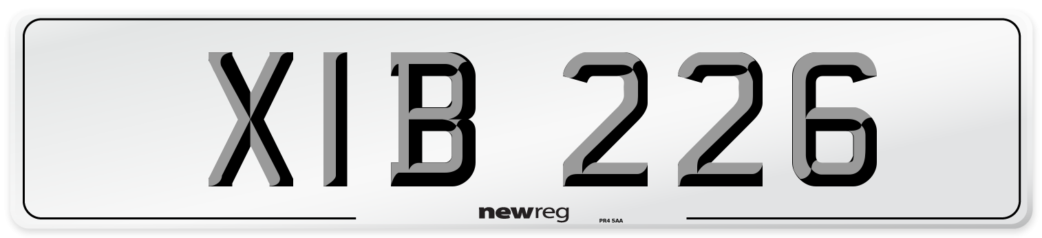 XIB 226 Front Number Plate