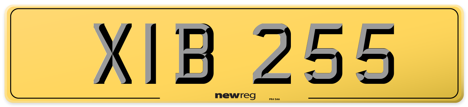 XIB 255 Rear Number Plate