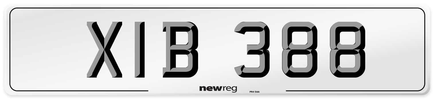 XIB 388 Front Number Plate