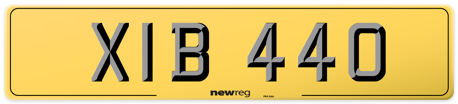 XIB 440 Rear Number Plate