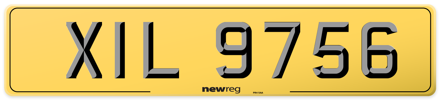 XIL 9756 Rear Number Plate