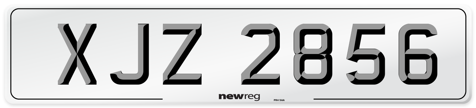 XJZ 2856 Front Number Plate