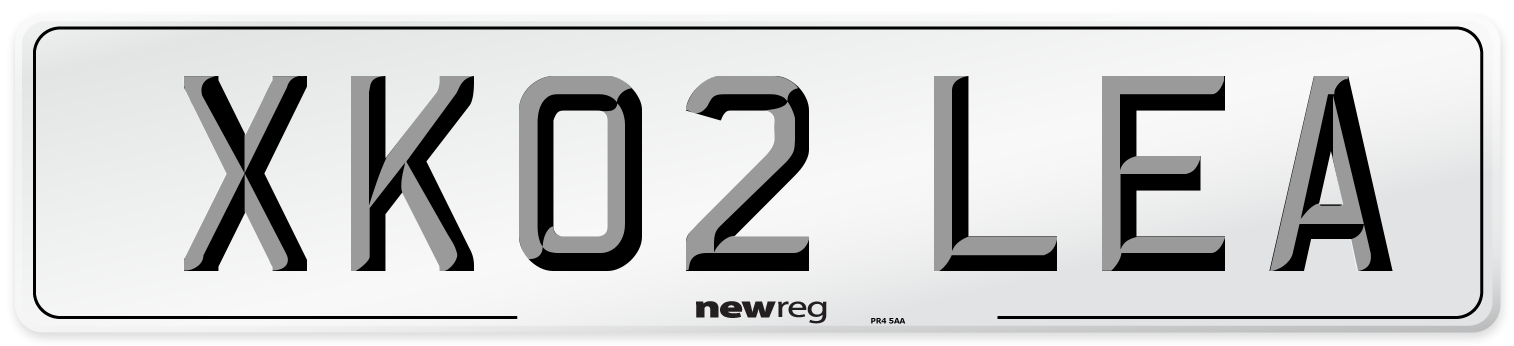 XK02 LEA Front Number Plate