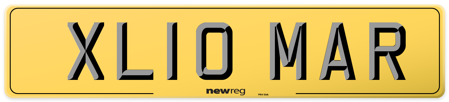 XL10 MAR Rear Number Plate