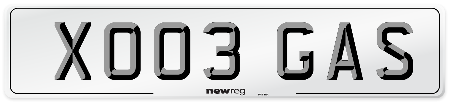 XO03 GAS Front Number Plate