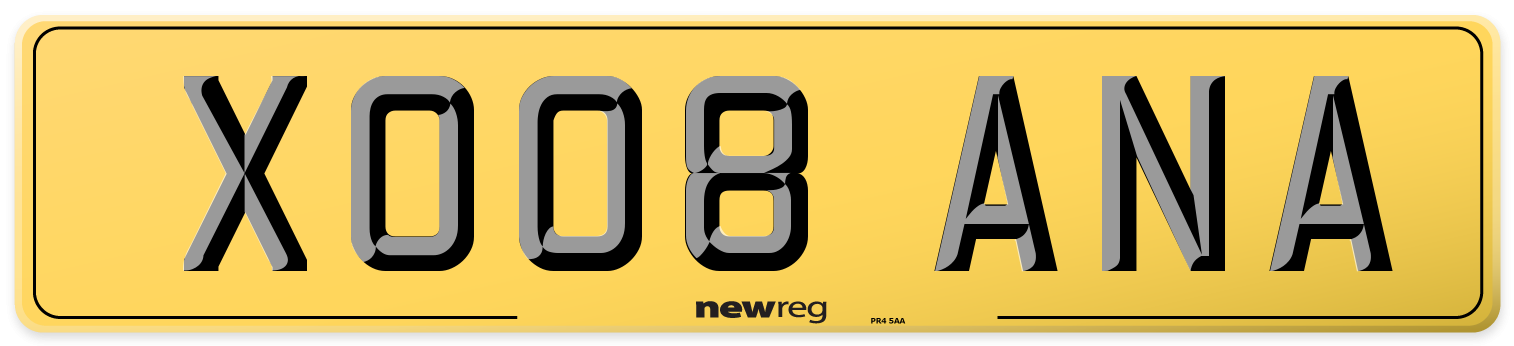 XO08 ANA Rear Number Plate