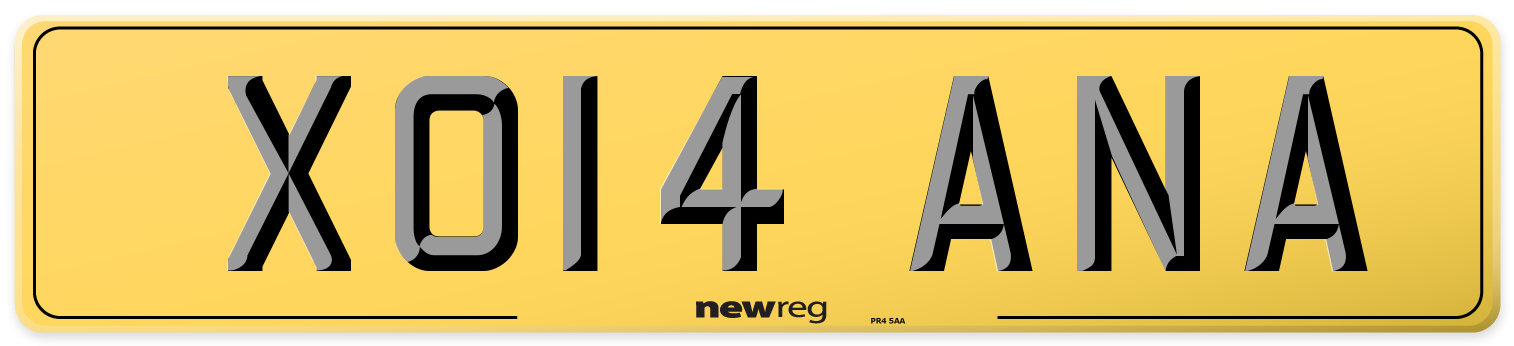 XO14 ANA Rear Number Plate
