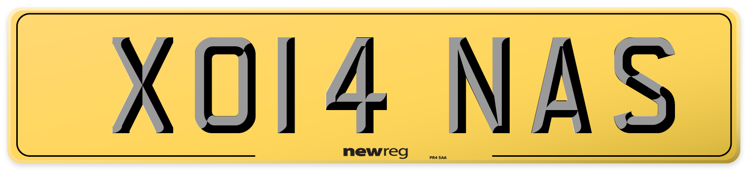 XO14 NAS Rear Number Plate