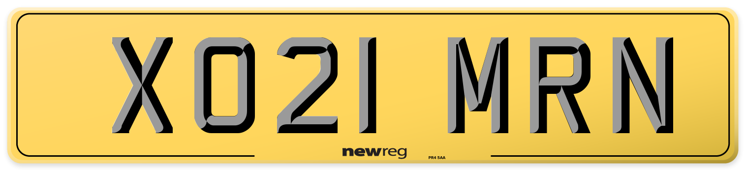 XO21 MRN Rear Number Plate