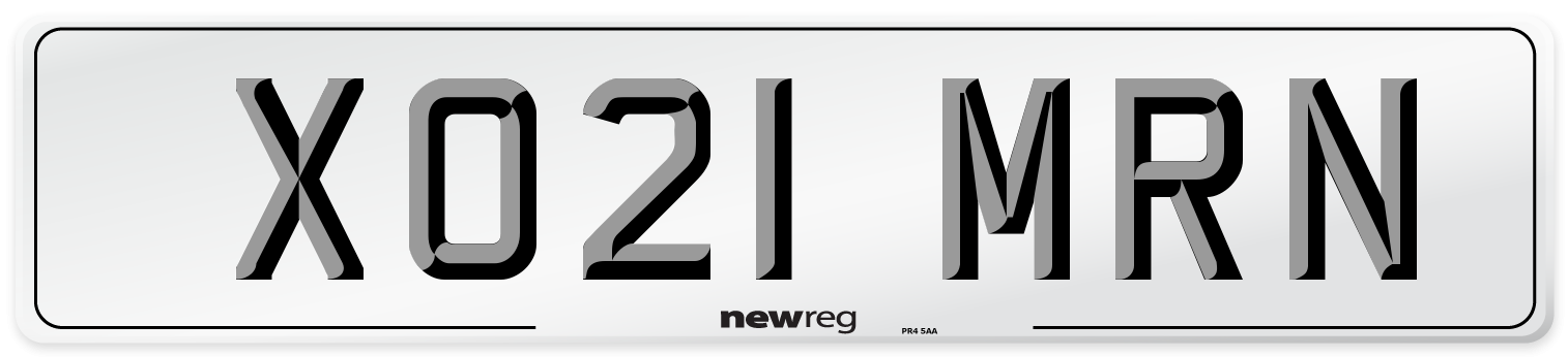 XO21 MRN Front Number Plate