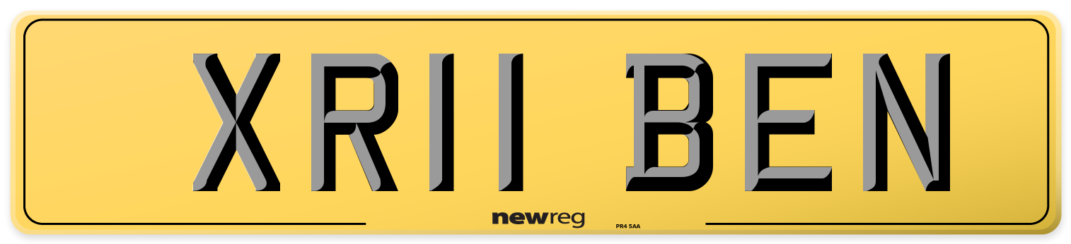 XR11 BEN Rear Number Plate