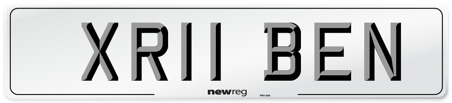 XR11 BEN Front Number Plate