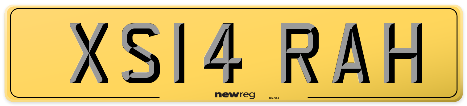 XS14 RAH Rear Number Plate