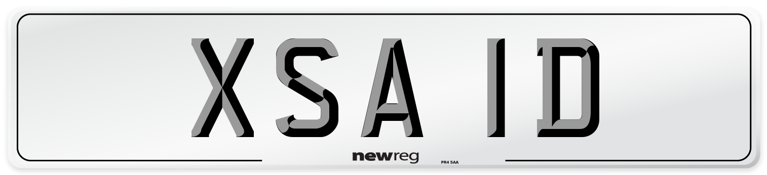XSA 1D Front Number Plate
