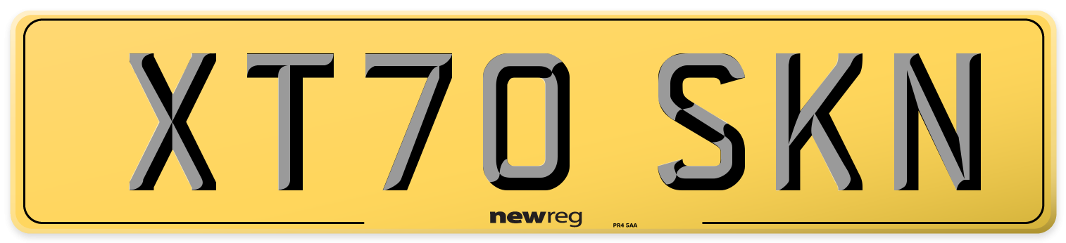 XT70 SKN Rear Number Plate