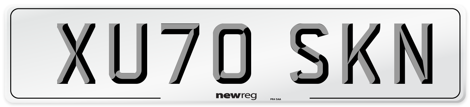XU70 SKN Front Number Plate