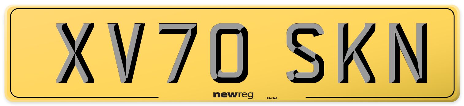 XV70 SKN Rear Number Plate