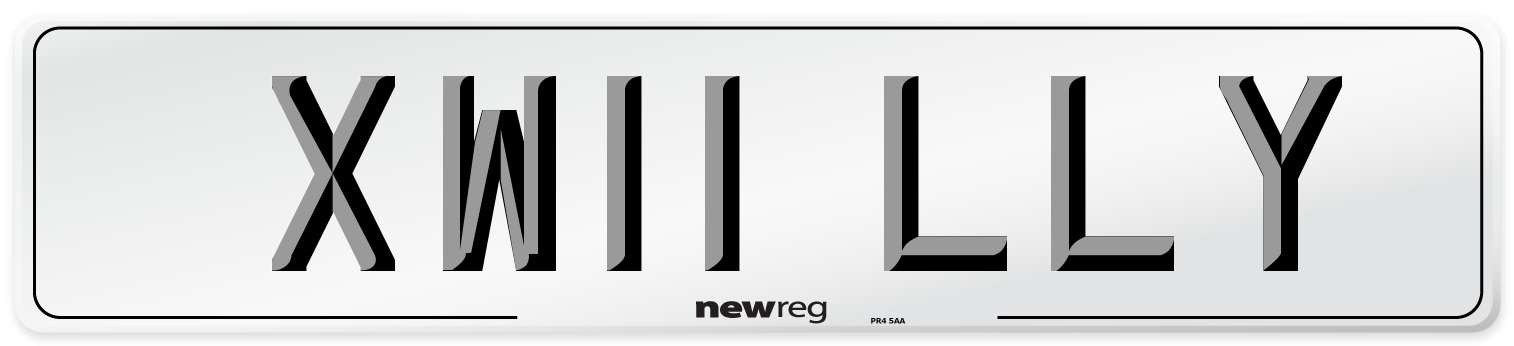 XW11 LLY Front Number Plate