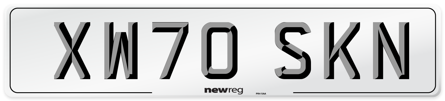 XW70 SKN Front Number Plate