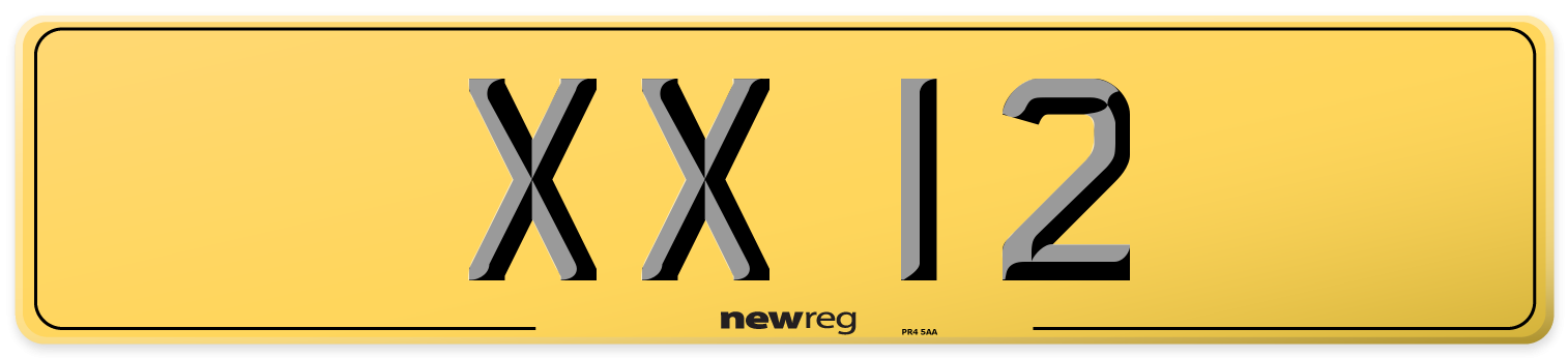 XX 12 Rear Number Plate