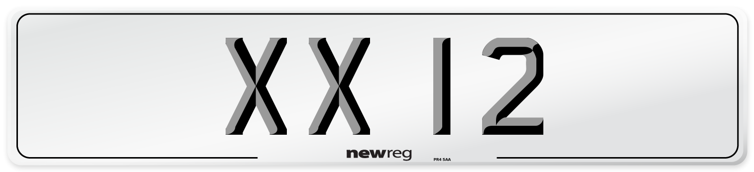 XX 12 Front Number Plate