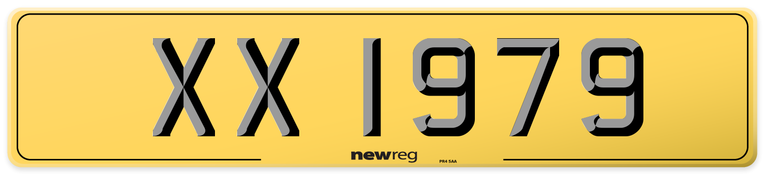 XX 1979 Rear Number Plate