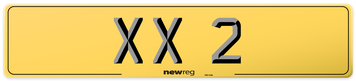 XX 2 Rear Number Plate