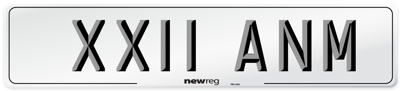 XX11 ANM Front Number Plate